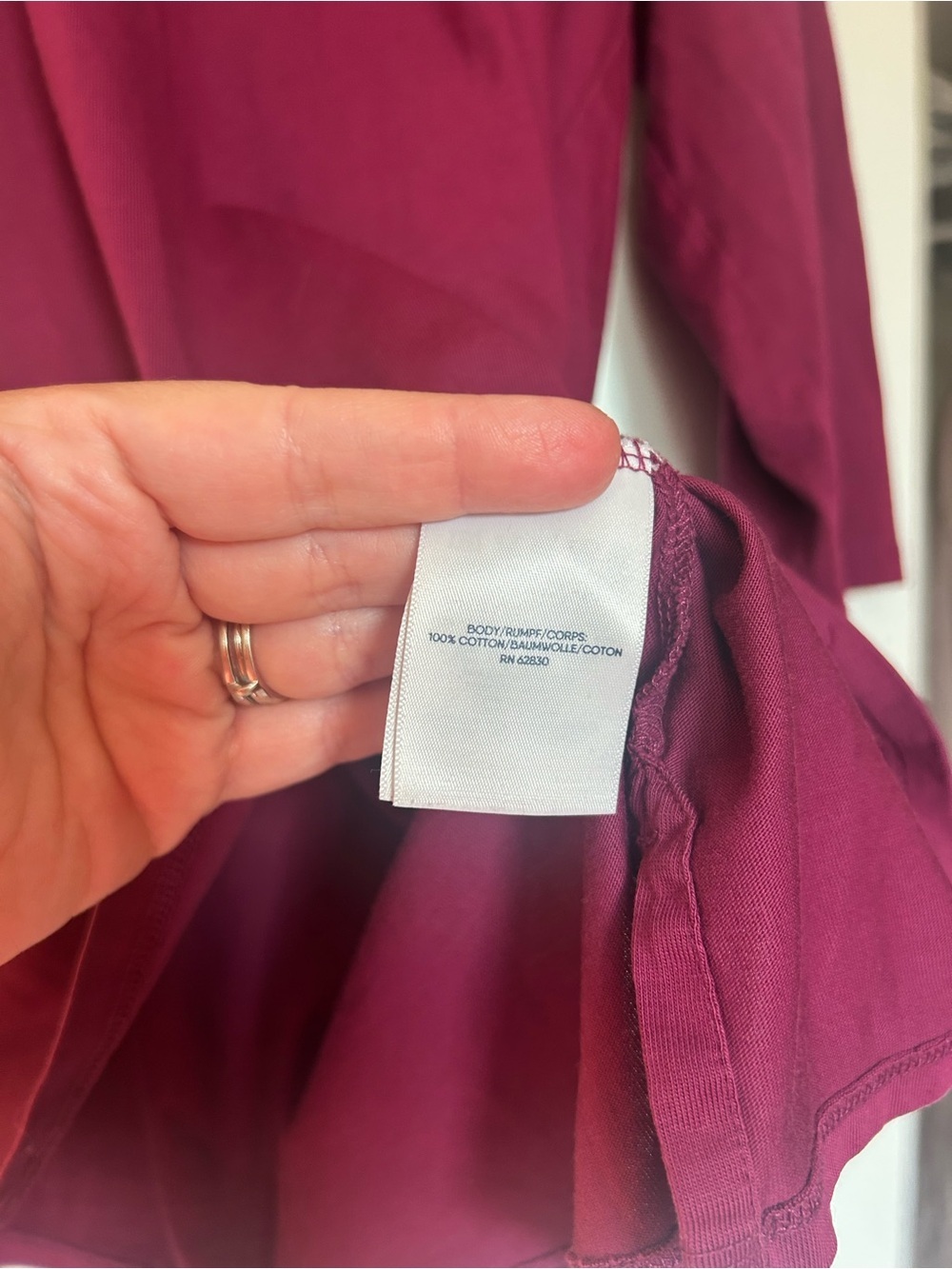Lands’ End Maroon 3/4 Sleeve Top - Picture 2 of 4